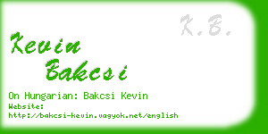 kevin bakcsi business card